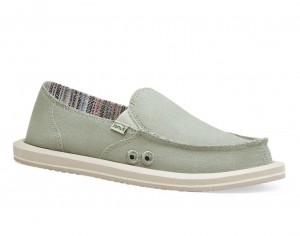 Chaussure Sanuk Donna Hemp Femme Vert Olive Grise | 193074-WST