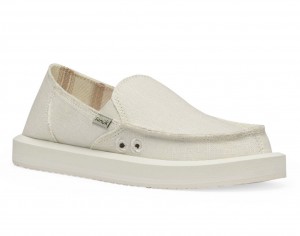 Chaussure Sanuk Donna St Hemp Femme Blanche | 276038-BRV