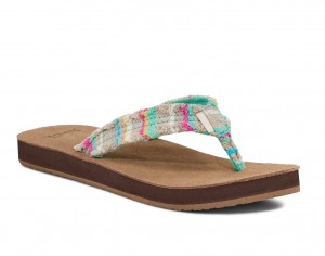 Sandale Sanuk Fraidy Cat St Femme Turquoise Multicolore | 350849-KAH